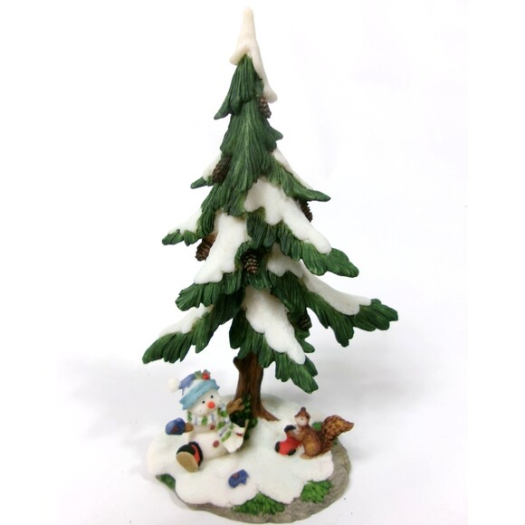 Santa's Workbench Village Accessories Tree w Snowman Squirrel Christmas 7 Inch - Picture 1 of 4